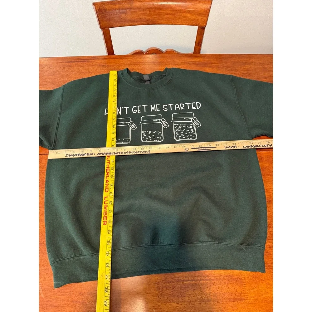 Dont Get Me Started Sourdough Green Graphic Sweatshirt XL Womens Crewneck - Picture 4 of 10